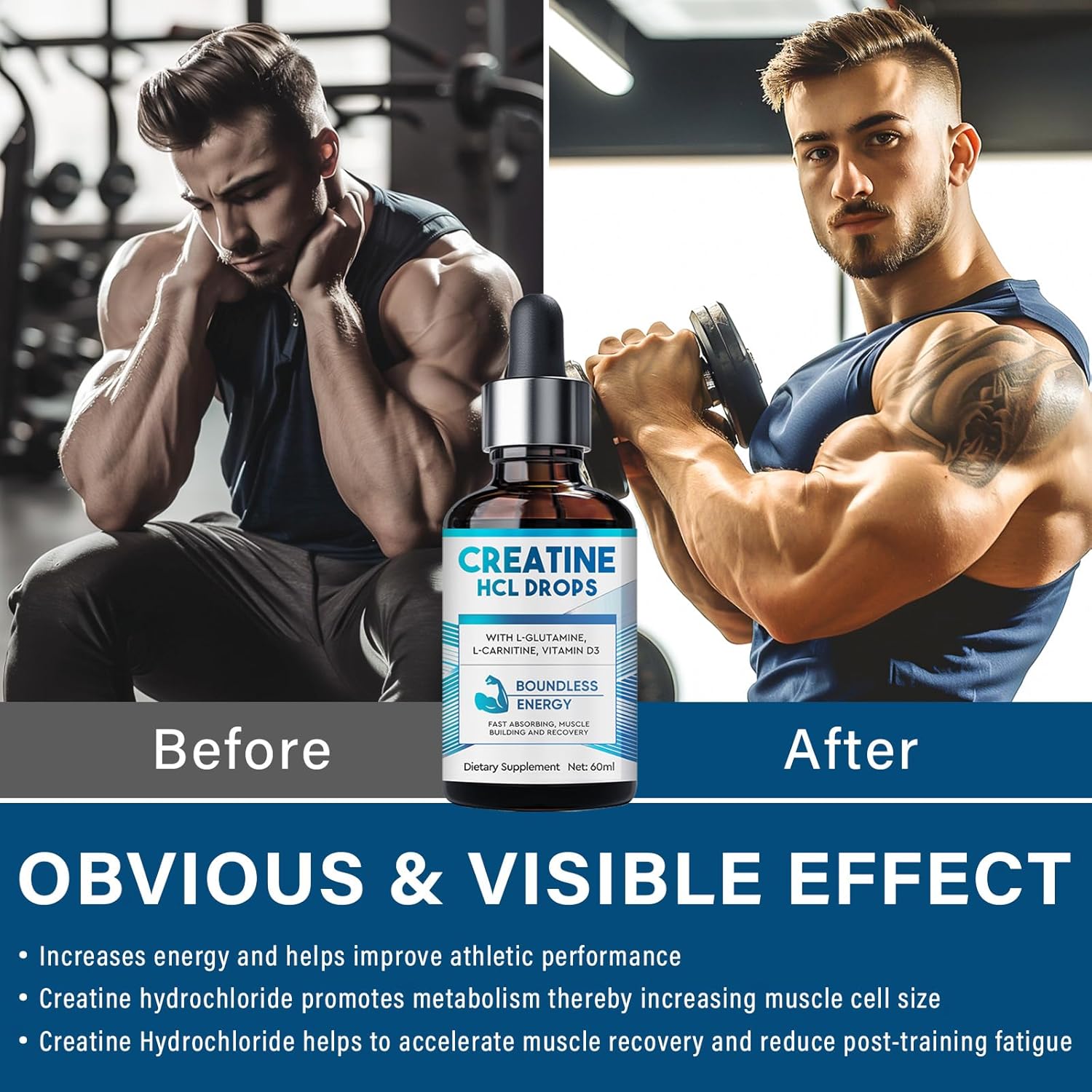 Liquid Creatine HCL Drops for Energy & Strength Boost - Weeping Willow Oil Co - 2FL.OZ