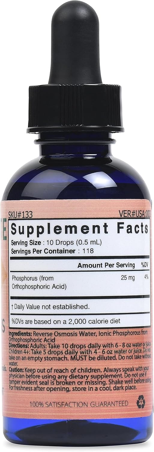 Liquid Ionic Phosphorus Supplement | Homeopathic Digestion Support | Boost Nutrient Absorption | 100 Servings | 50 mL Bottle