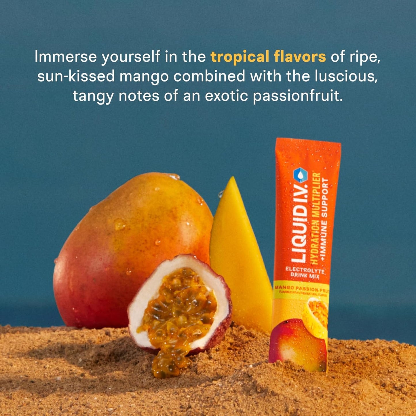 Liquid I.V.® Electrolyte Powder Drink Mix - Mango Passionfruit | Hydration & Immune Support | 3 Pack (42 Servings)