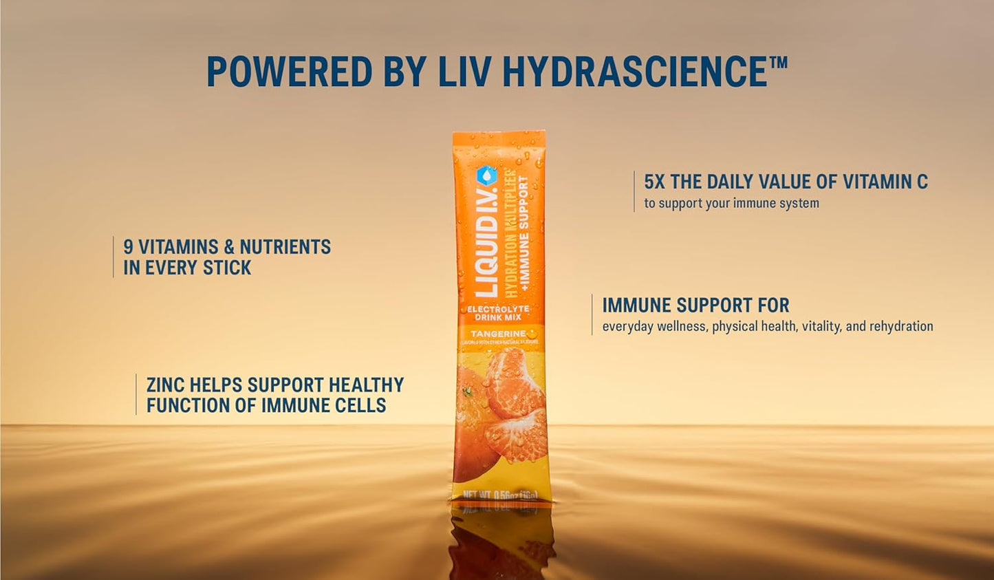Liquid I.V.® Electrolyte Powder Drink Mix - Mango Passionfruit | Hydration & Immune Support | 3 Pack (42 Servings)