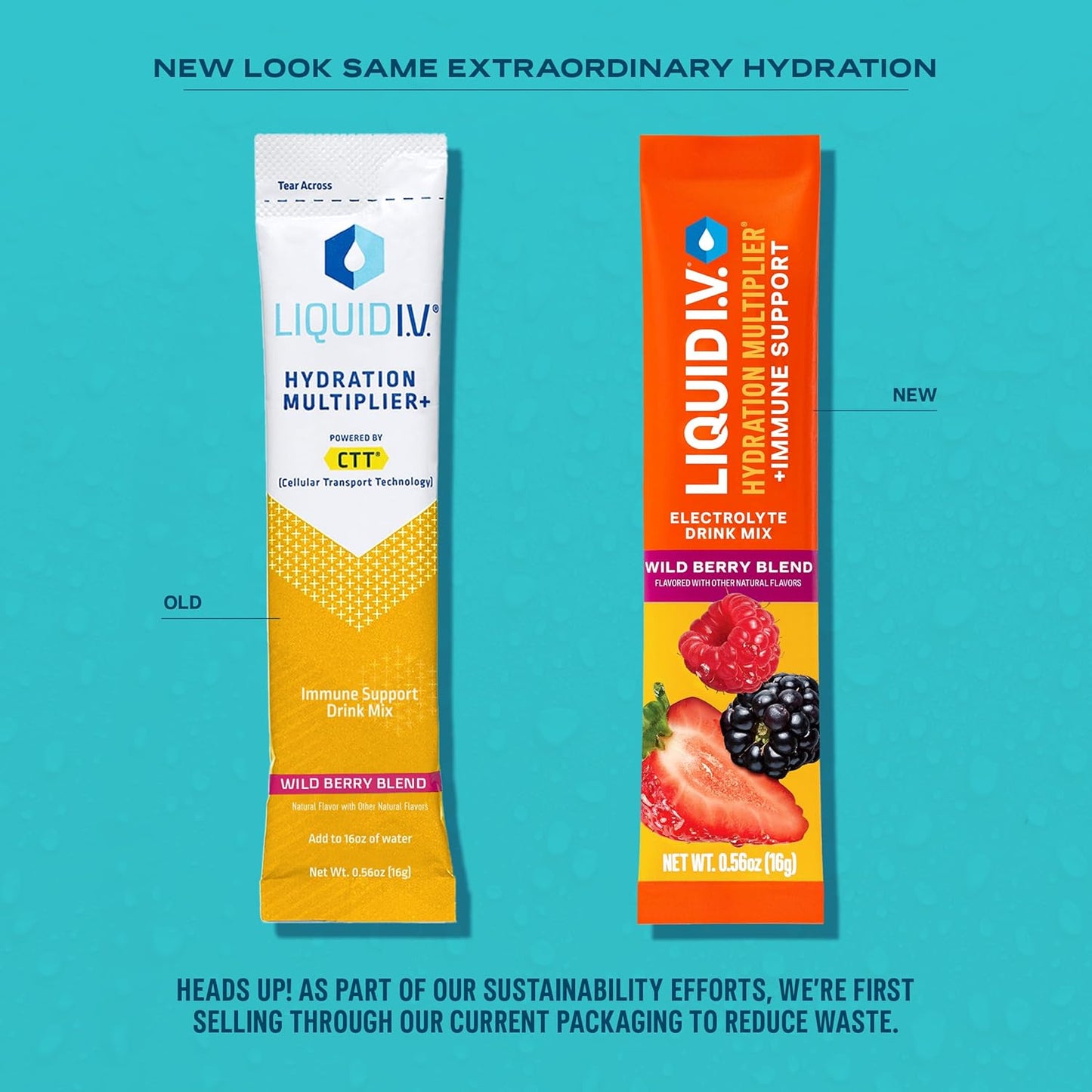 Liquid I.V.® Wild Berry Hydration Multiplier® with Immune Support - Electrolyte Powder Packets - 14 Servings x 12 Packs - Non-GMO Formula
