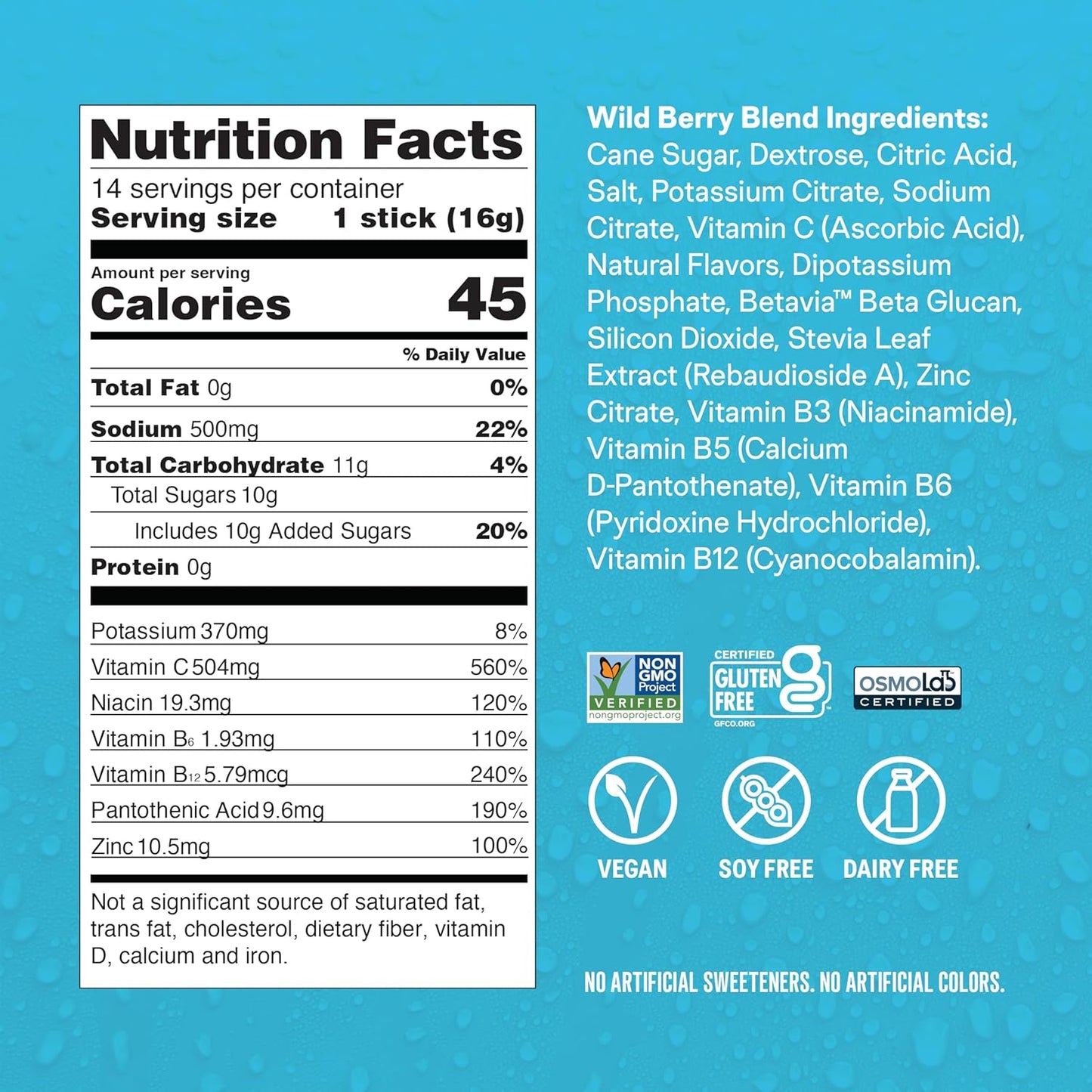 Liquid I.V.® Wild Berry Hydration Multiplier® with Immune Support - Electrolyte Powder Packets - 14 Servings x 12 Packs - Non-GMO Formula