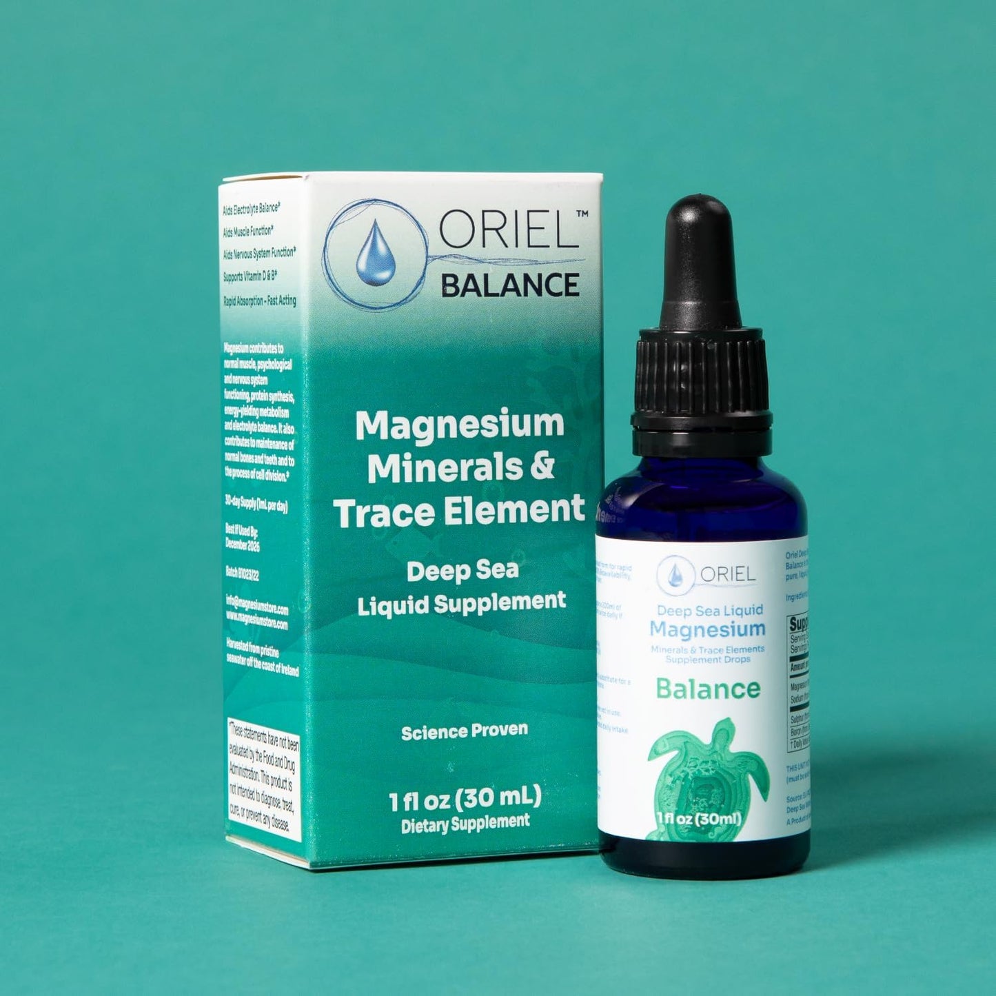 Liquid Magnesium Drops for Rapid Absorption, Electrolyte Balance, Muscle & Nervous System Function - 30ml, 30-Day Supply