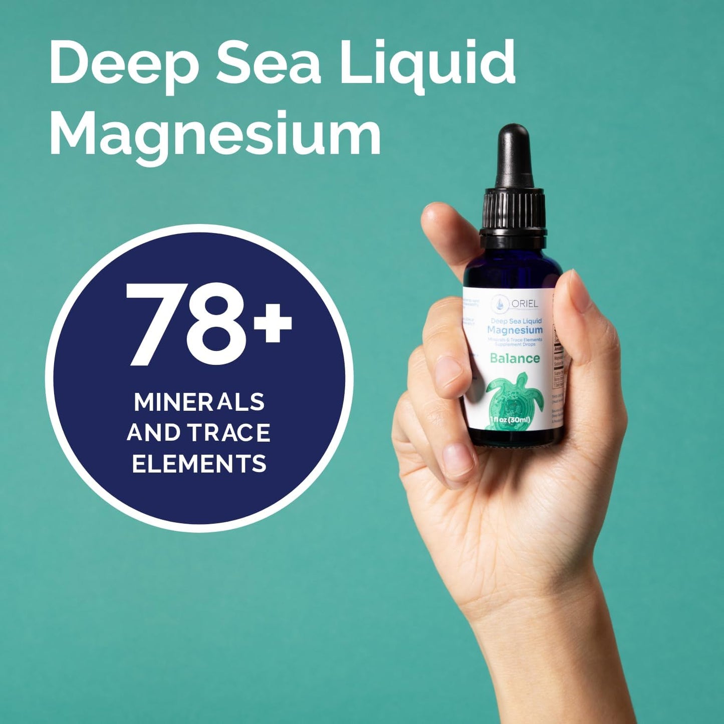 Liquid Magnesium Drops for Rapid Absorption, Electrolyte Balance, Muscle & Nervous System Function - 30ml, 30-Day Supply