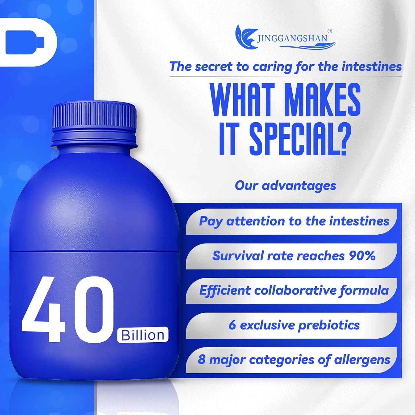 Little Blue Bottle Probiotics 40 Billion CFU - 30 Bottles, 0.7oz Each - Boosts Immune, Digestive, and Gut Health (10)