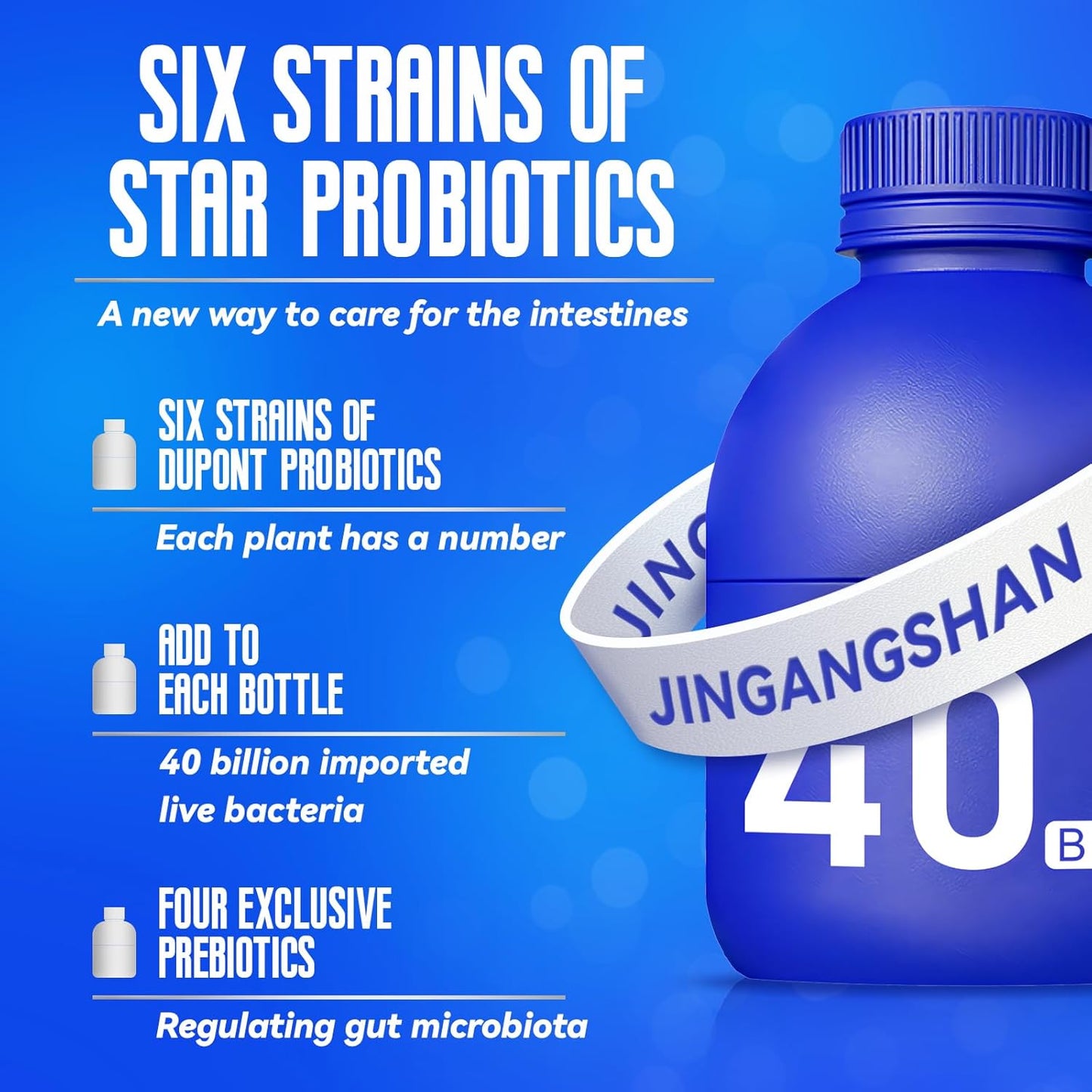 Little Blue Bottle Probiotics 40 Billion CFU - 30 Bottles, 0.7oz Each - Boosts Immune, Digestive, and Gut Health (10)