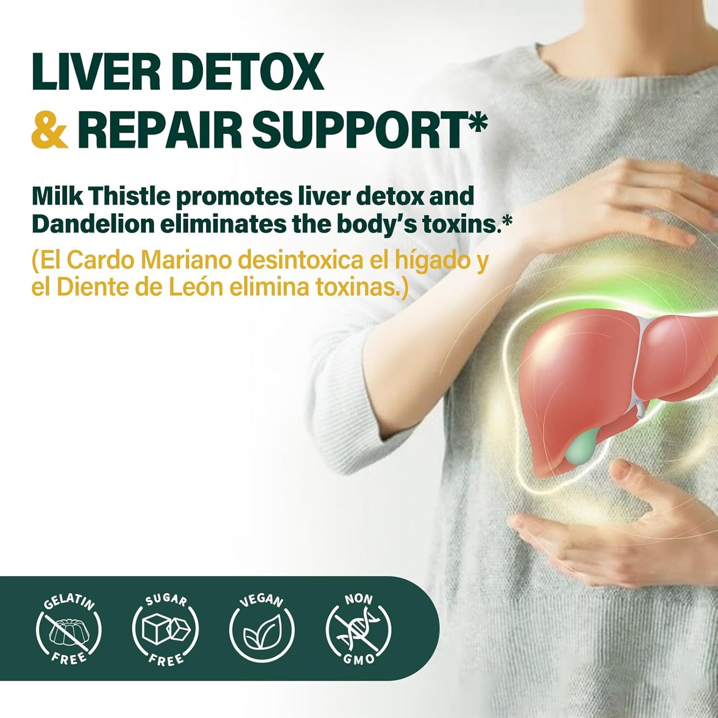 Liver Detox Gummies with Milk Thistle, Artichoke, Berberine, Turmeric, and Silymarin - Fatty Liver Support, Cleanse & Repair - 60 Count