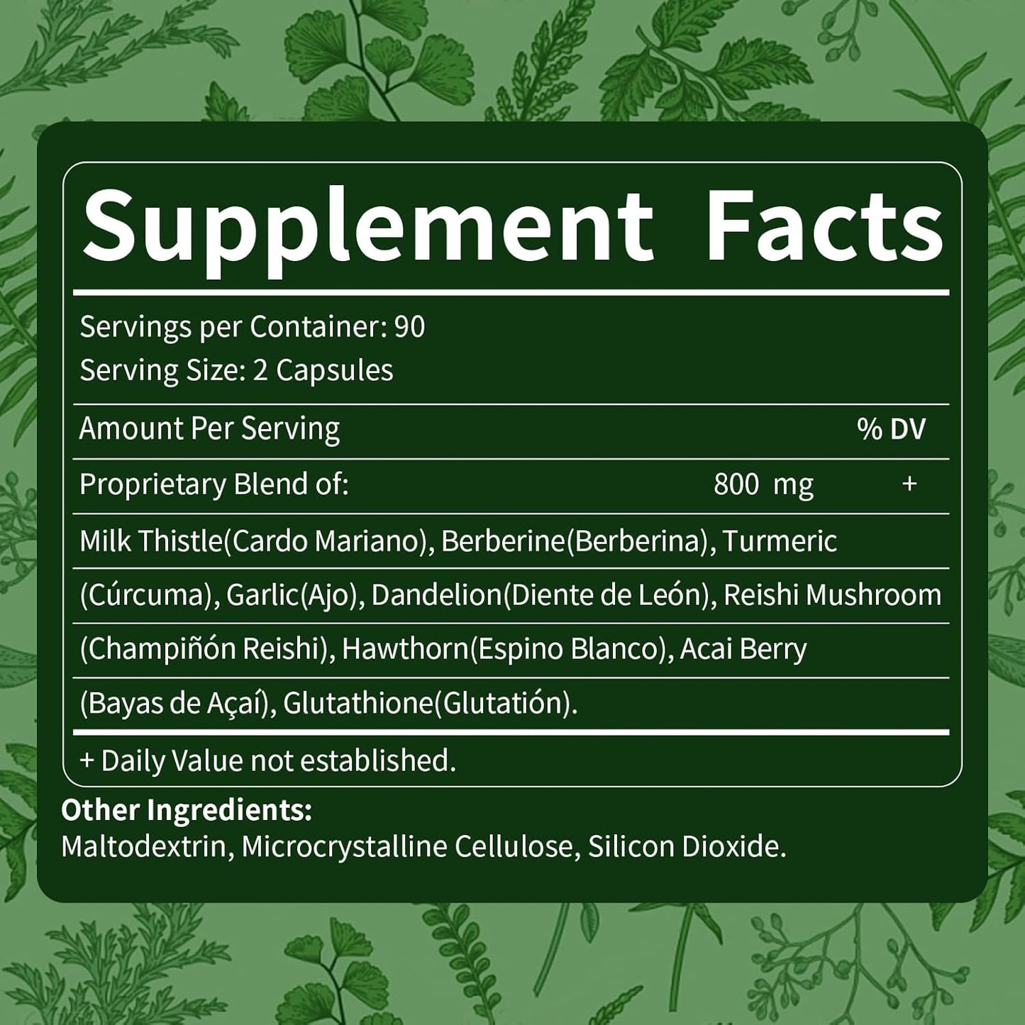 Liver Detox & Repair Herbal Complex Extract with Milk Thistle, Berberine, Turmeric for Immune System & Digestion - 240 Capsules
