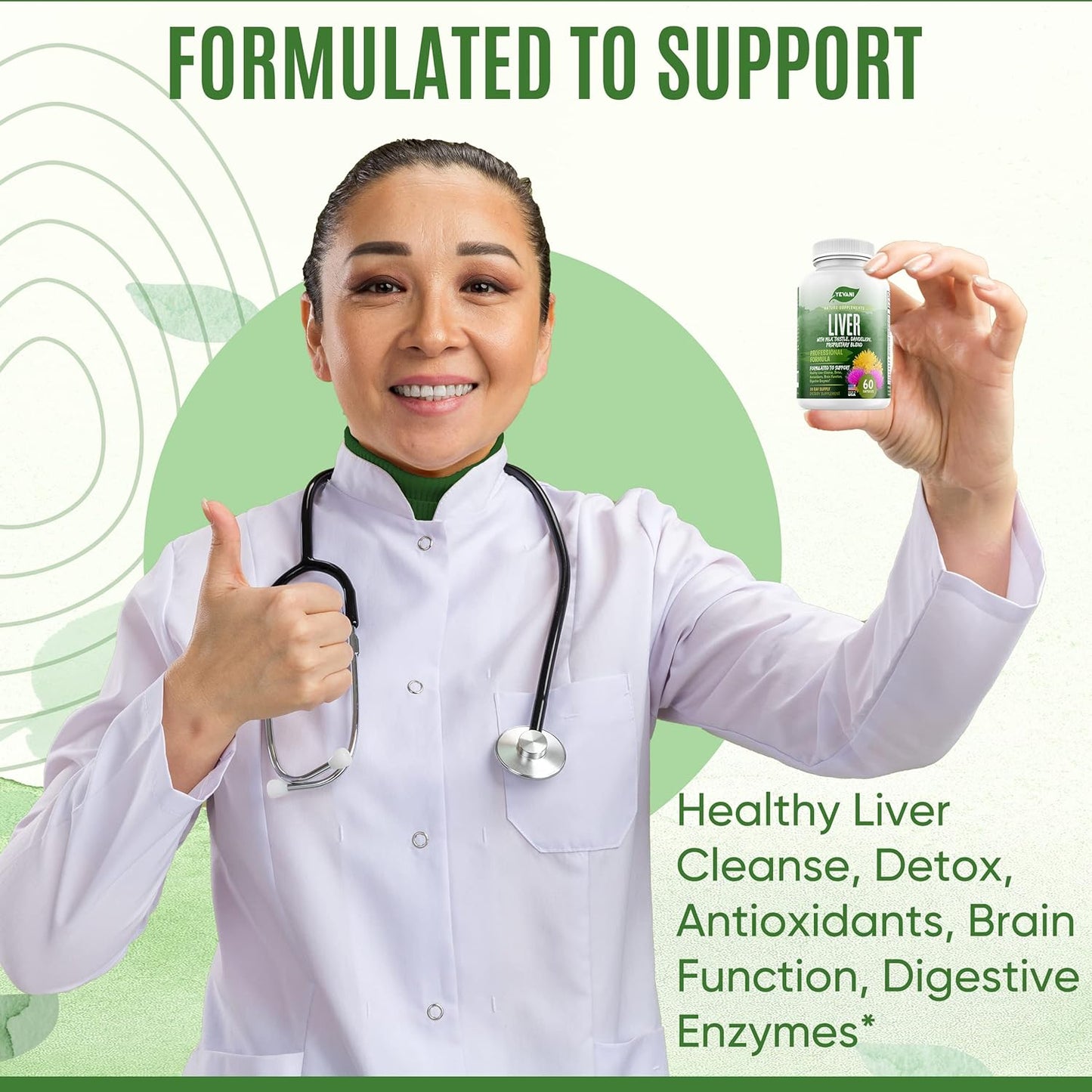 Liver Detox Support Supplement - YEVANI 100% Pure Formula with Milk Thistle, Dandelion, Beetroot, and Artichoke Extract - Herbal Liver Health Capsules for Detoxification