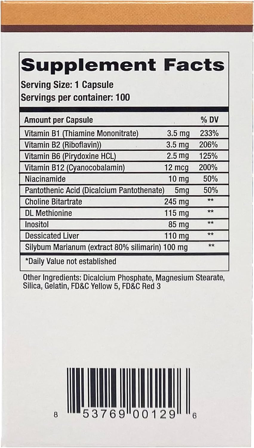 Liver Support & Detox Supplement with Vitamins & Nutritional Support - 100 Capsules