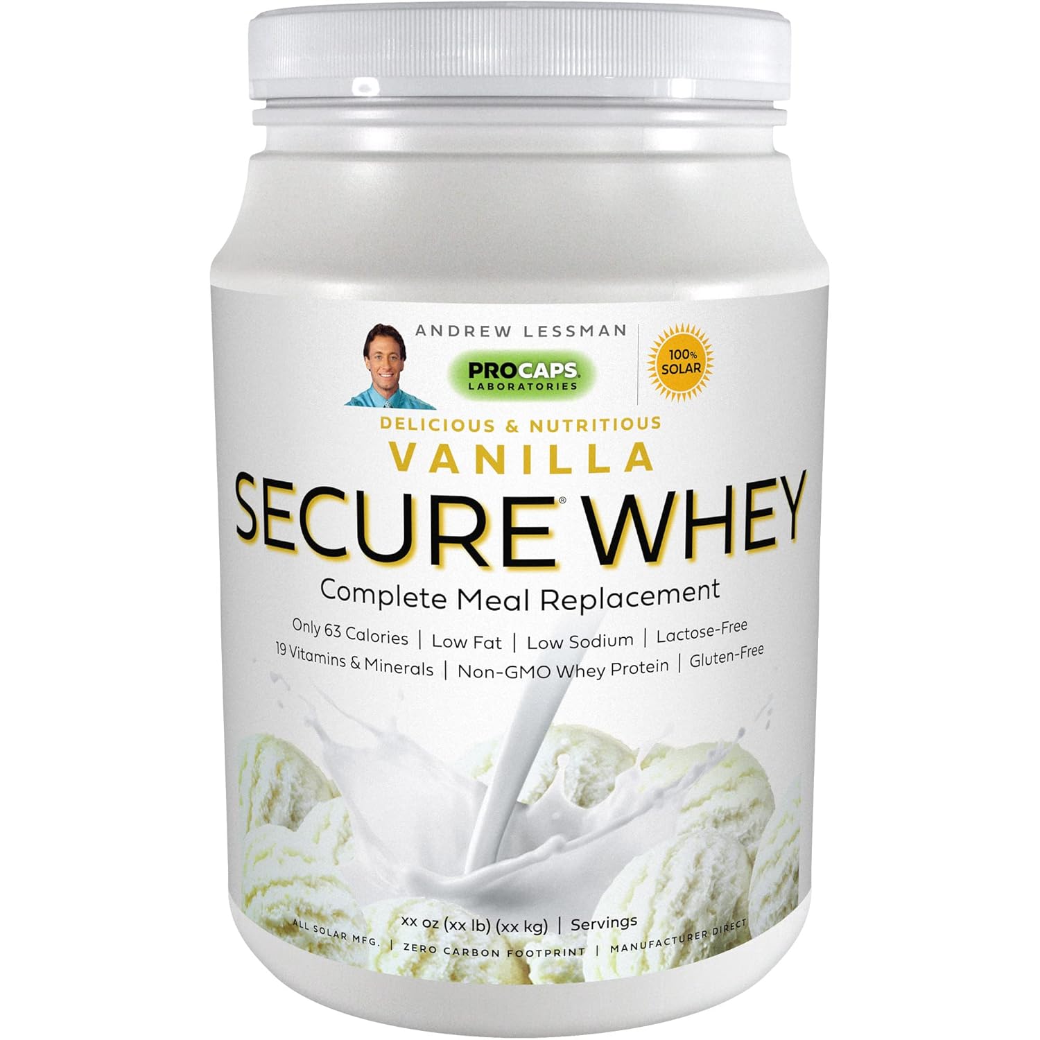 Low-Calorie Vanilla Meal Replacement with Whey Protein, Vitamins, and Minerals - 60 Servings