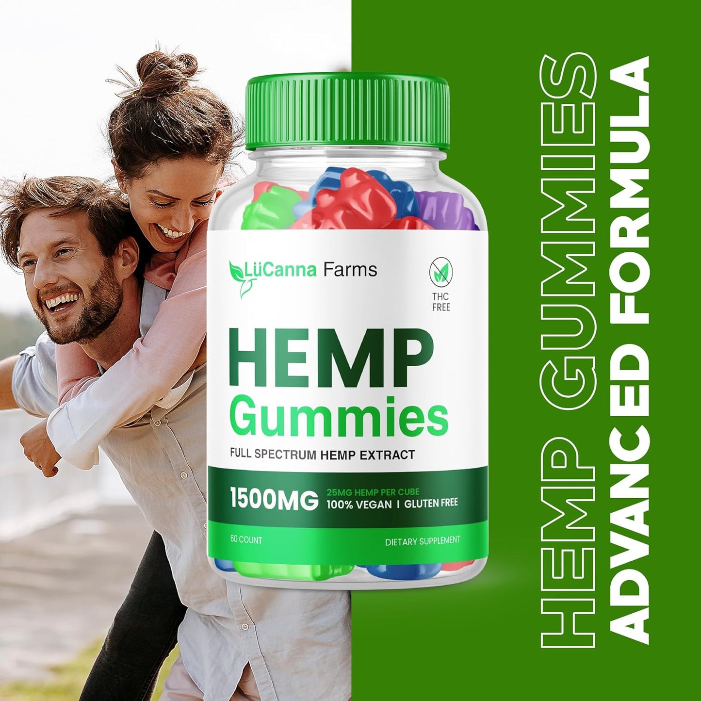 Lucanna Farms metabolism booster Gummies - Advanced Formula for Maximum Performance (1500mg, 60 Gummies)