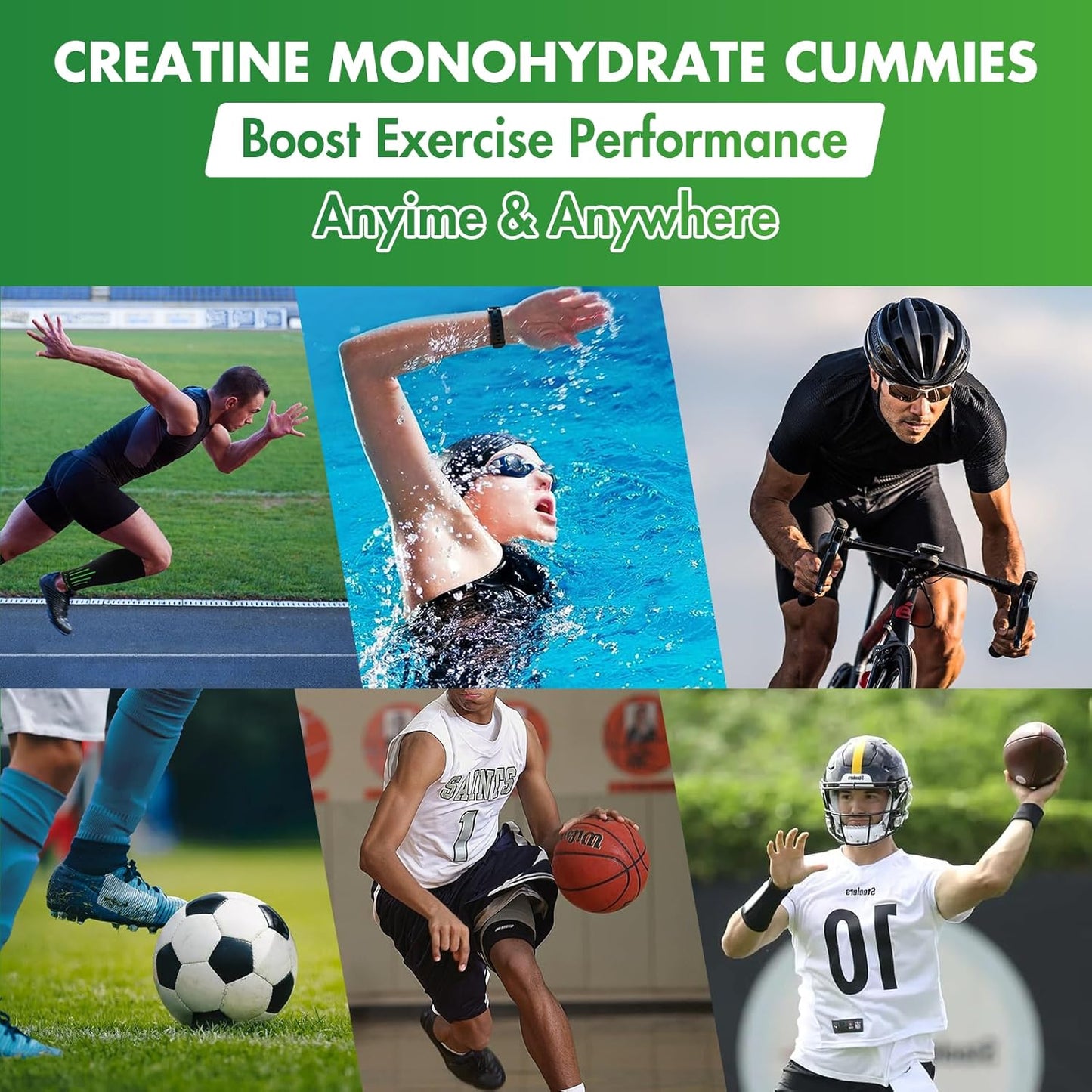 LUCKCHAN Creatine Monohydrate Gummies (4 Pack) - Muscle Strength, Builder, Energy Boost - 320 Count Pre-Workout Supplement for Men & Women