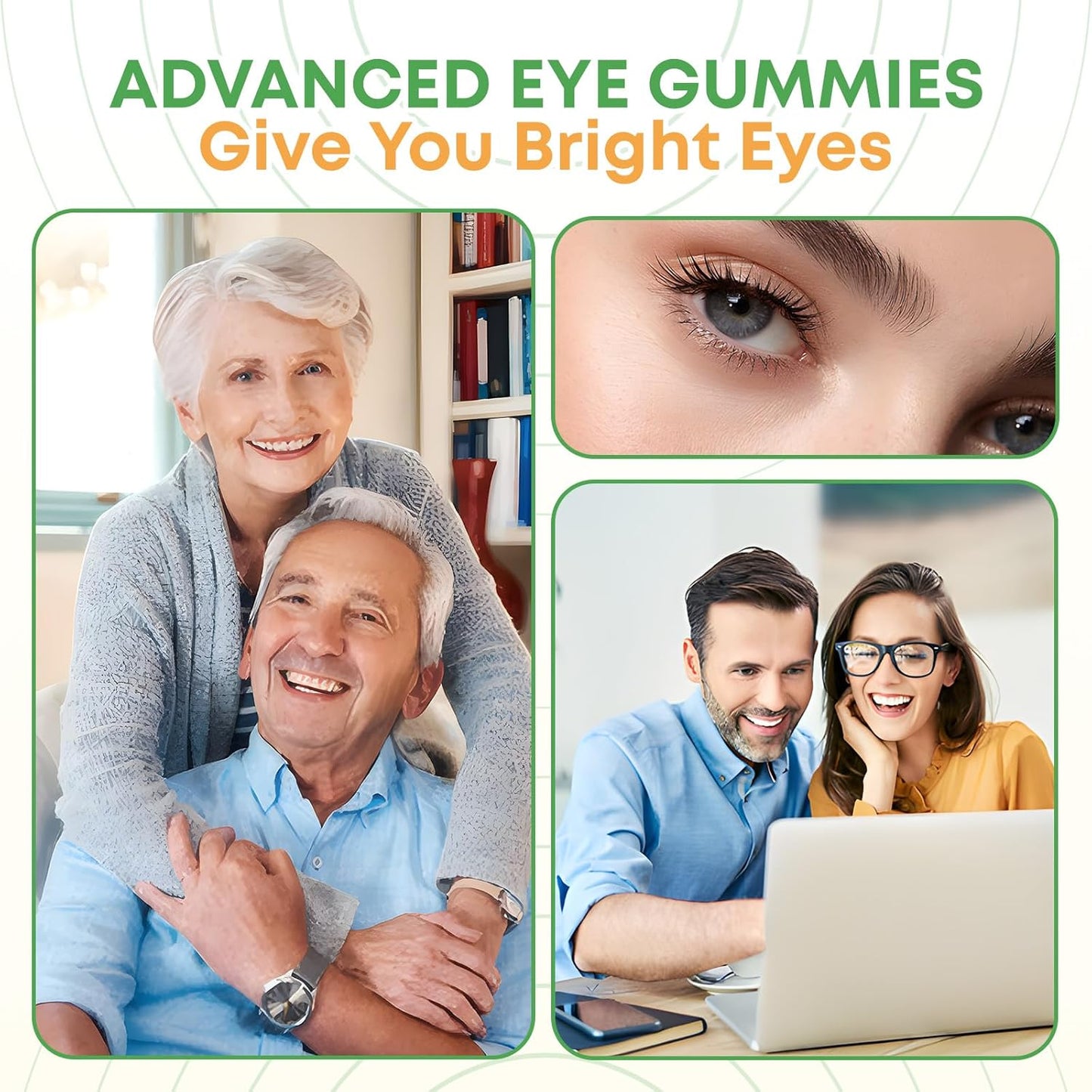 Lutein and Zeaxanthin Gummies for Adults | Eye Health Supplement with 10 Essential Eye Vitamins | Mango Flavor, 60 Count