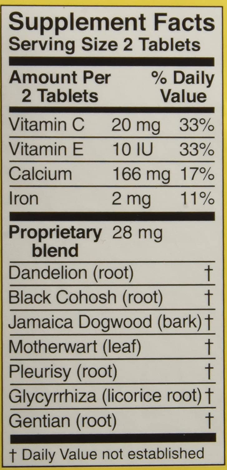 Lydia Pinkham Tablets - 72 Count Bottle for Women's Health
