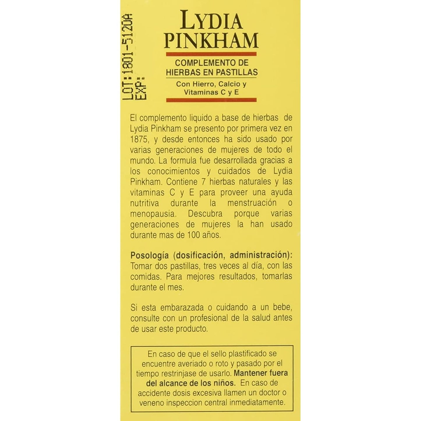 Lydia Pinkham Tablets - 72 Count Bottle for Women's Health
