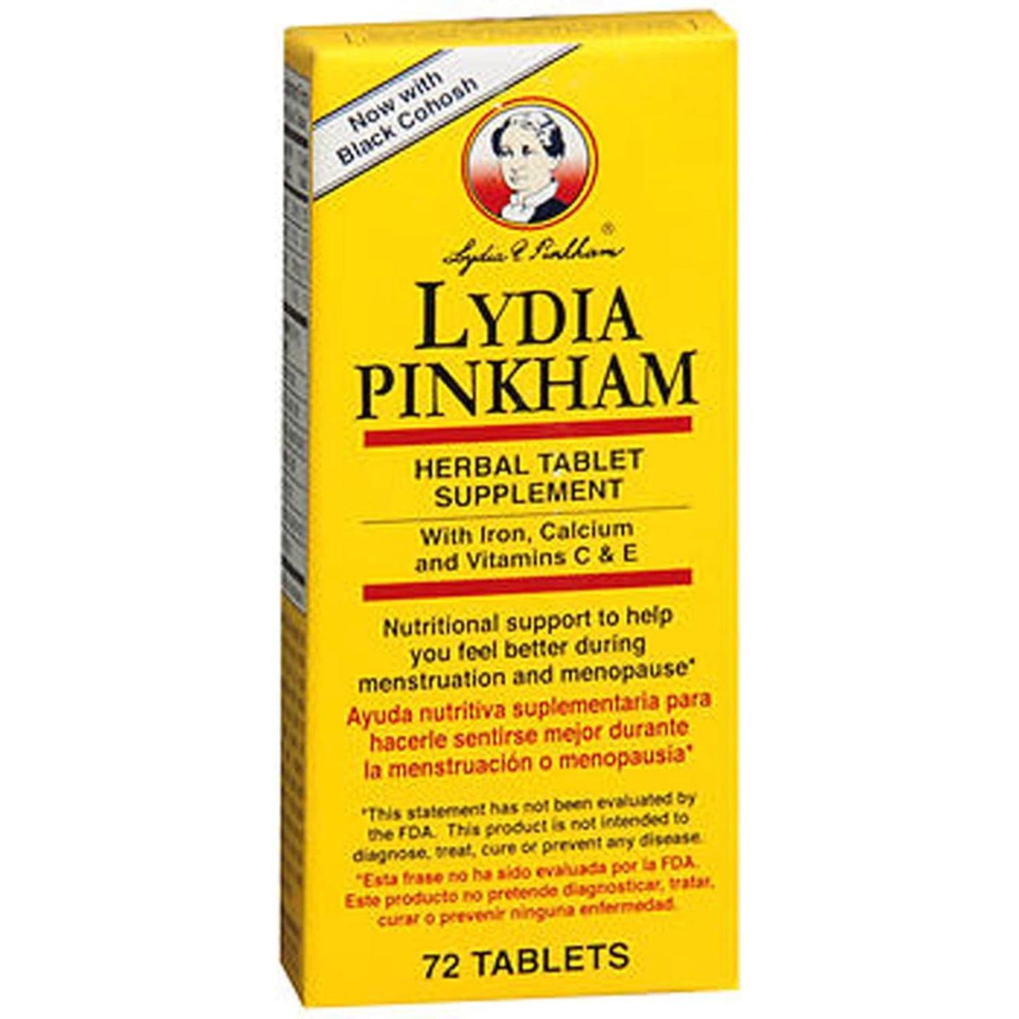 Lydia Pinkham Tablets - 72 Count Bottle for Women's Health