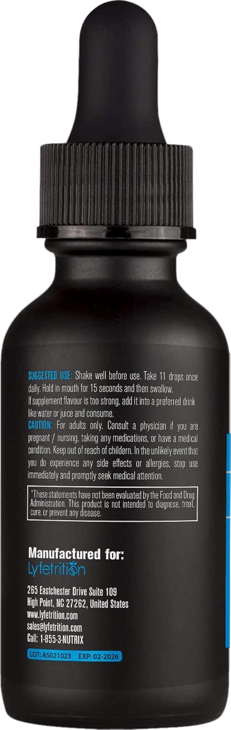 Lyfetrition Apigenin Liquid Supplement 70mg - 4 Oz Bottle, 220 Servings - Made in USA, Quick Absorption, Quality Ingredients - Non-GMO & Cruelty-Free