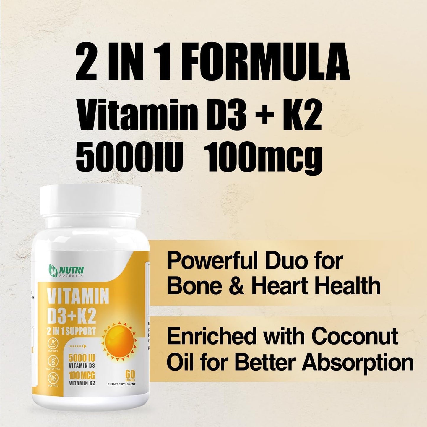 Magnesium Breakthrough Complex Supplement with Vitamin D3 K2 and MCT Oil Softgels - Bone, Heart, Muscle, Nervous System Support | Non-GMO