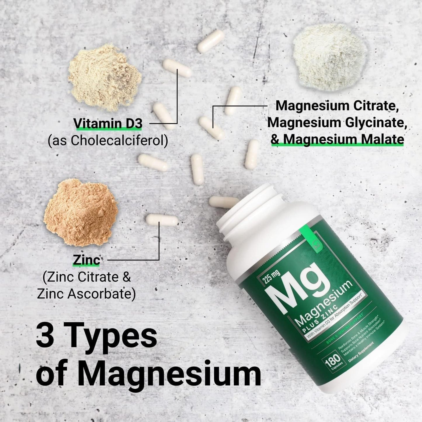 Magnesium, Zinc, Vitamin D3, and T-Hero Platinum Supplement for Sleep, Immune System, Bone Health, Muscle Growth, and Testosterone Support