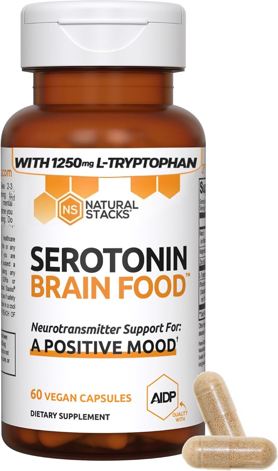 MagTech Magnesium + Serotonin Brain Food Bundle - Supports Relaxation, Brain Health & Positive Mood - 150 Capsules