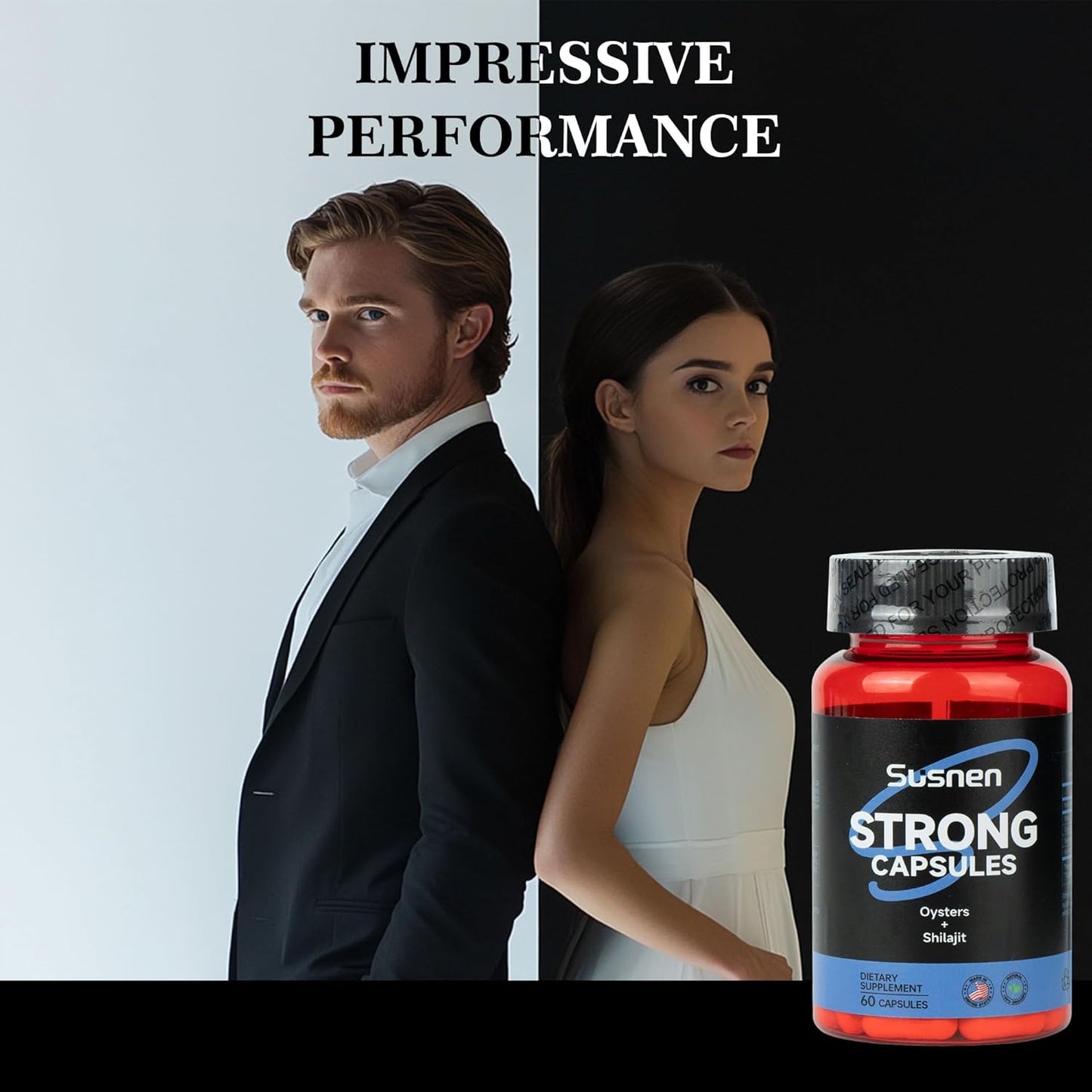 Male Energy Supplement with Oyster Titanium Seaweed Extract and Minerals - Promotes Absorption and Strengthens Body - 60 Capsules