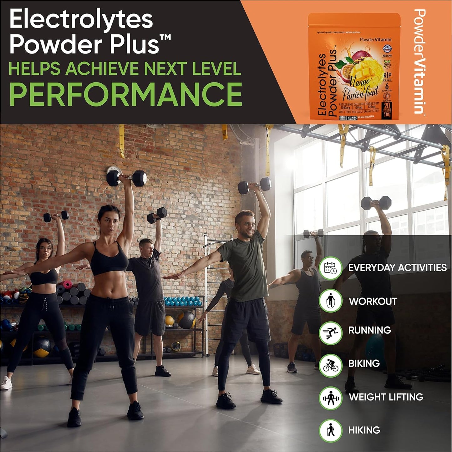 Mango Passionfruit Electrolyte Powder with 1000mg Potassium, Zero Calorie Keto-Friendly Formula