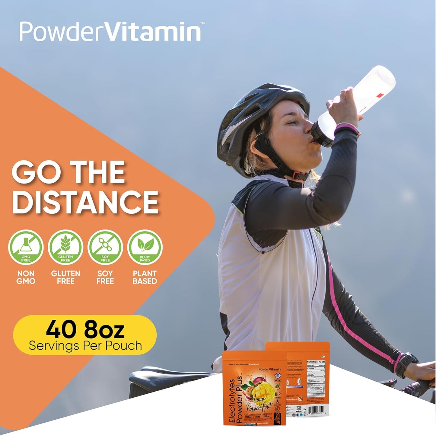 Mango Passionfruit Electrolyte Powder with 1000mg Potassium, Zero Calorie Keto-Friendly Formula