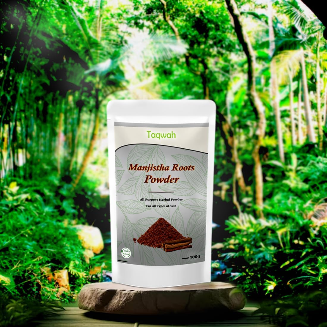 Manjistha Powder - Rubia Cordifolia for Face, Hair, Skin Care | Cleanses & Purifies, Promotes Glowing Skin Tone | Face Mask, Exfoliating Scrub (100g)