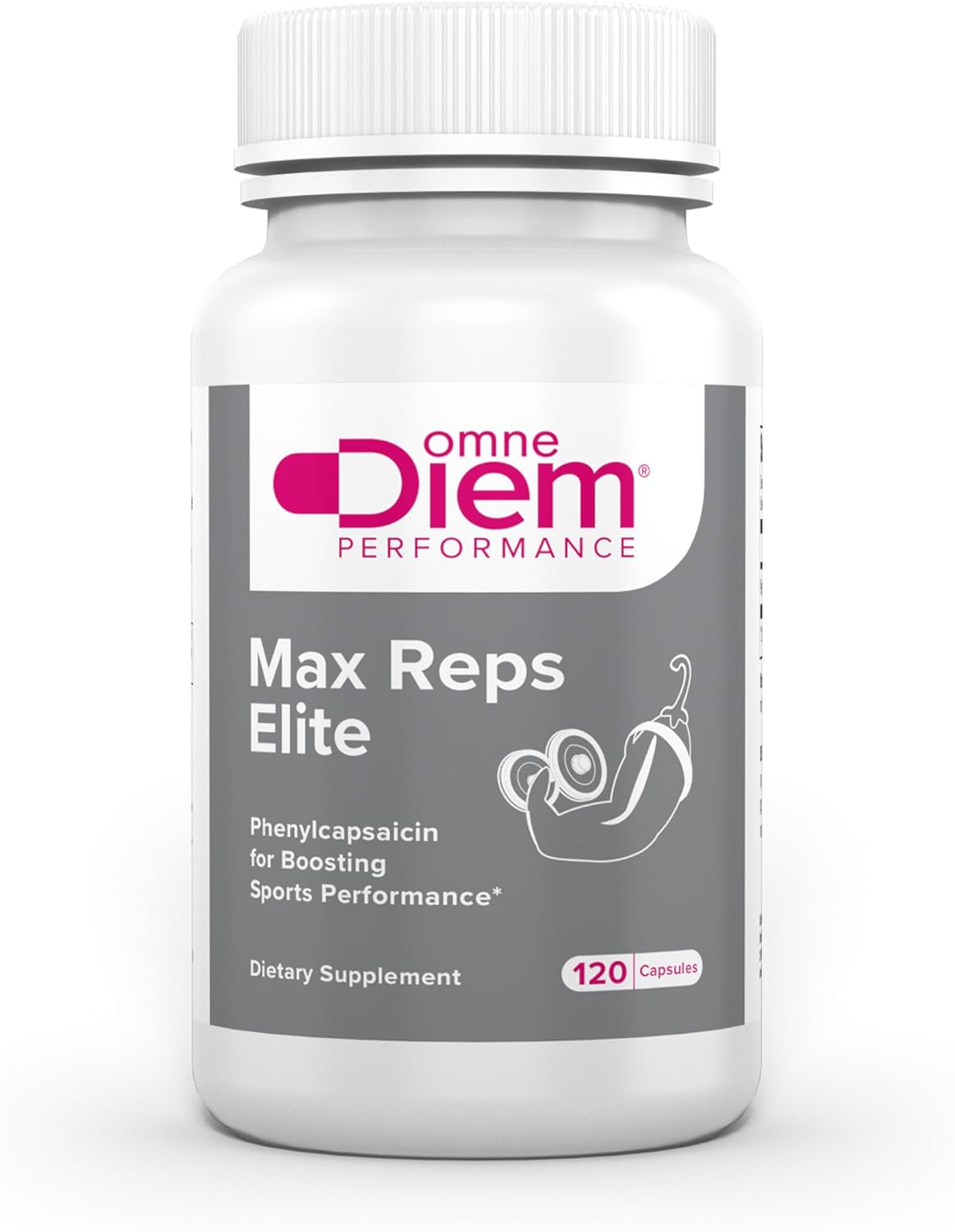 Max Reps Elite Capsules - Phenylcapsaicin Sports Performance Supplement - Enhances Workout & Recovery, Reduces Fatigue - 120 ct
