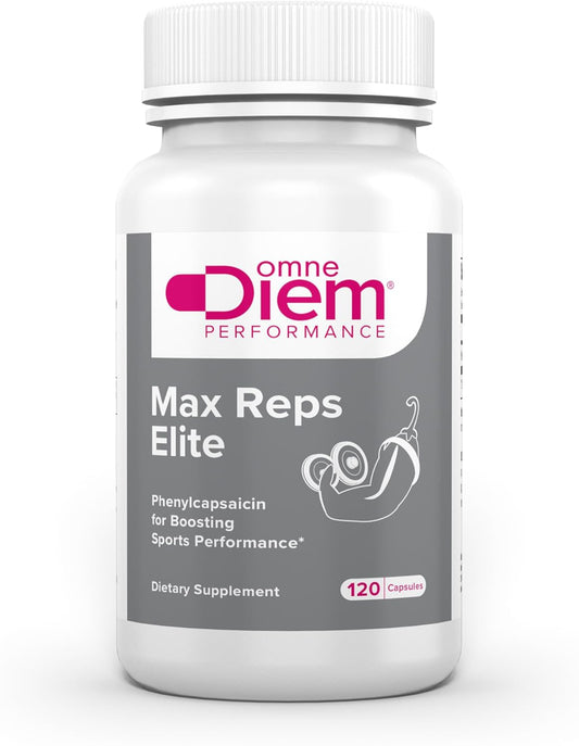 Max Reps Elite Capsules - Phenylcapsaicin Sports Performance Supplement - Enhances Workout & Recovery, Reduces Fatigue - 120 ct