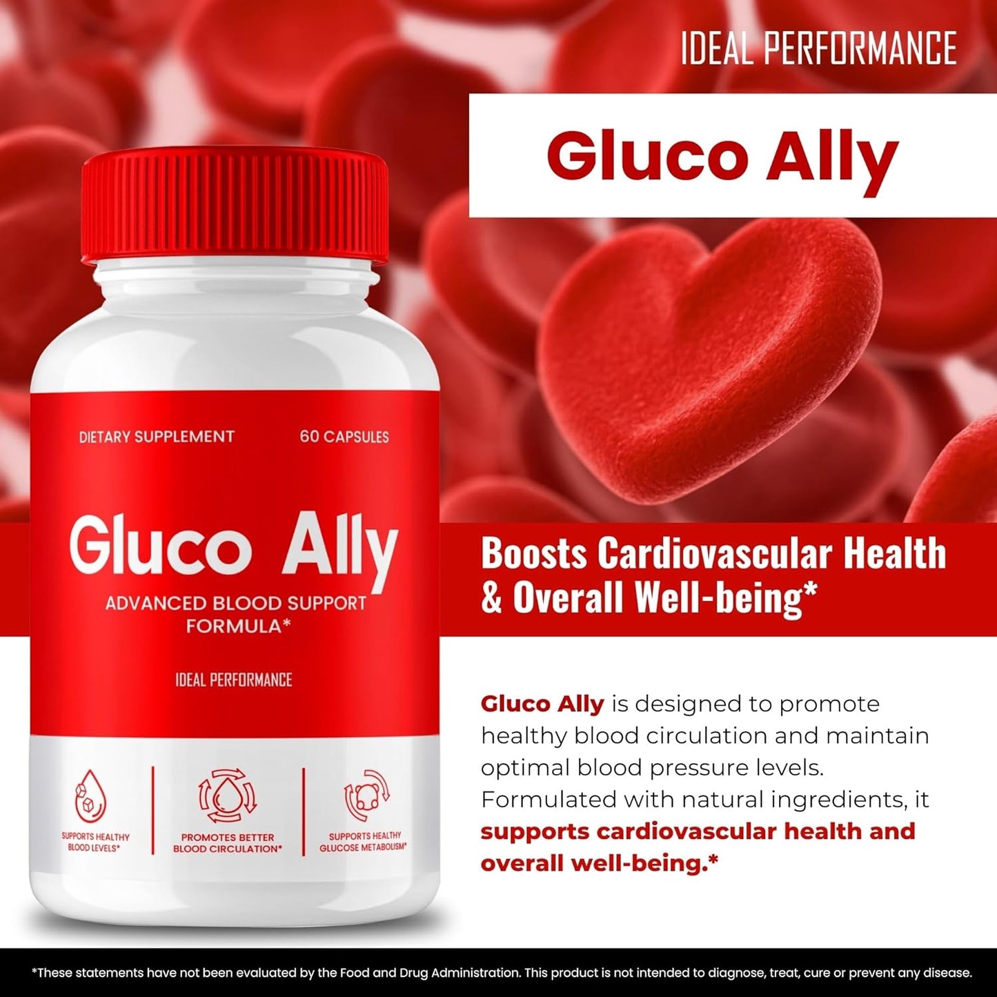 Maximum Strength Gluco Ally Capsules - Natural Gluco Ally Support Supplement for Health and Wellness - 5 Pack of GlucoAlly Pills