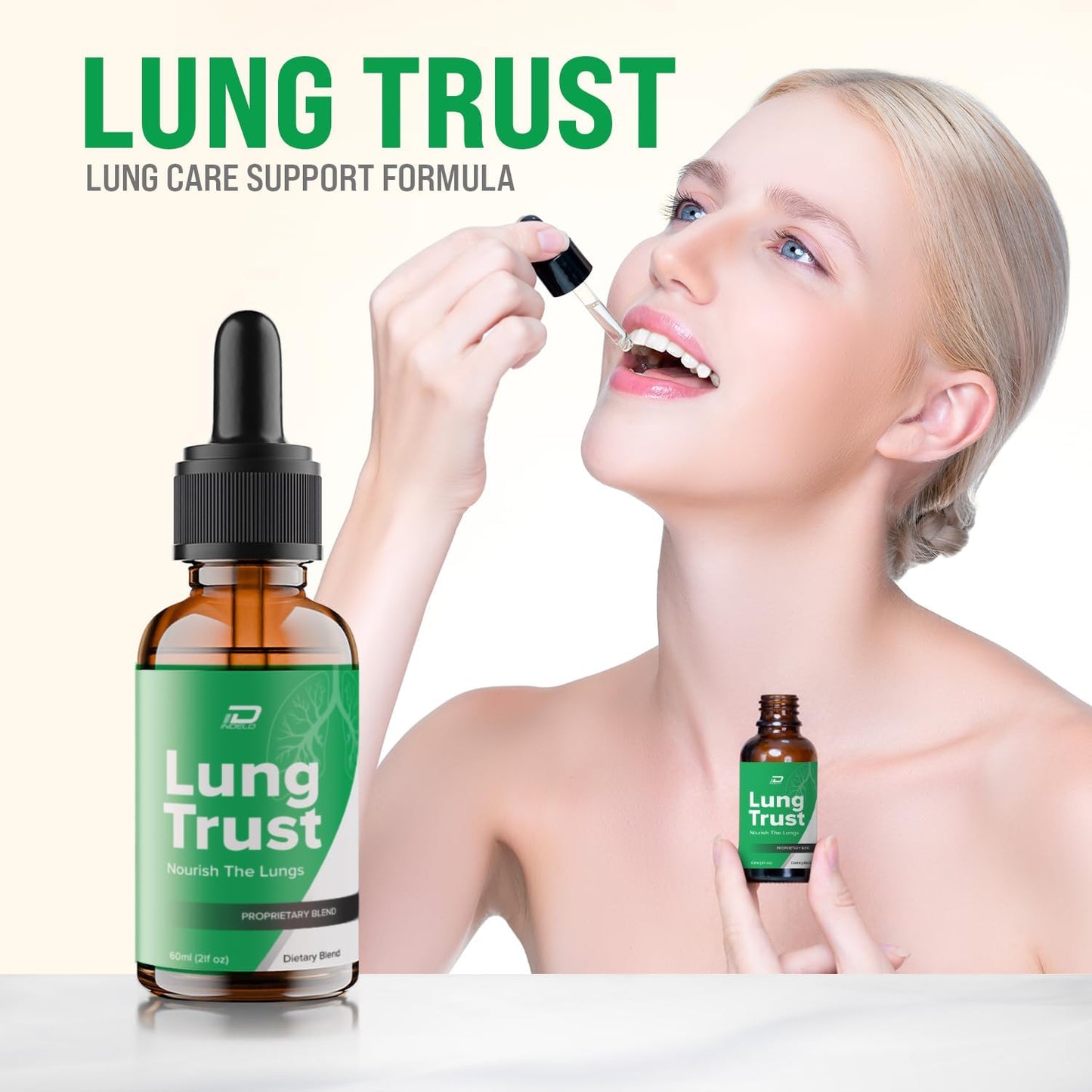 Maximum Strength Lung Trust Liquid Supplement - Advanced Formula Drops for Lung Support - 1 Month Supply