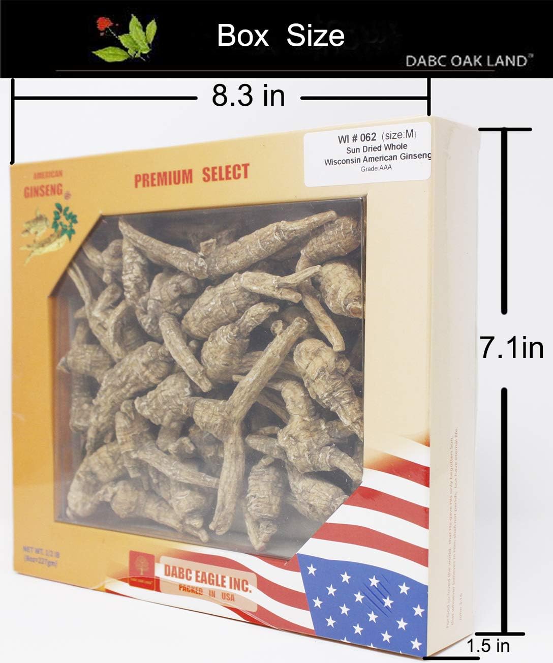 Medium & Large Hand-Selected American Wisconsin Ginseng Roots - Cultivated in Wisconsin (8oz/Box)