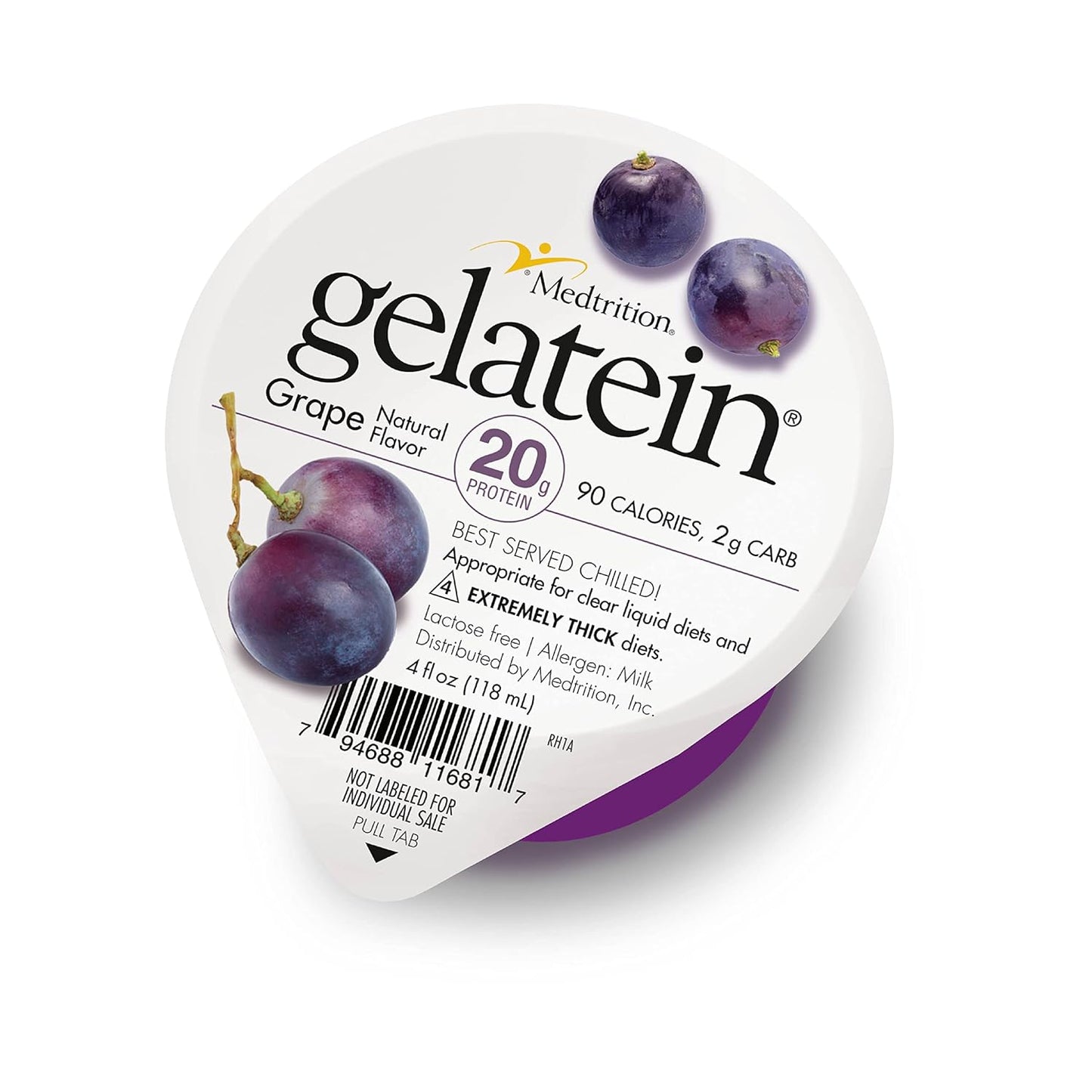 Medtrition Gelatein Grape High Protein Sugar Free Gelatin - 12 Servings