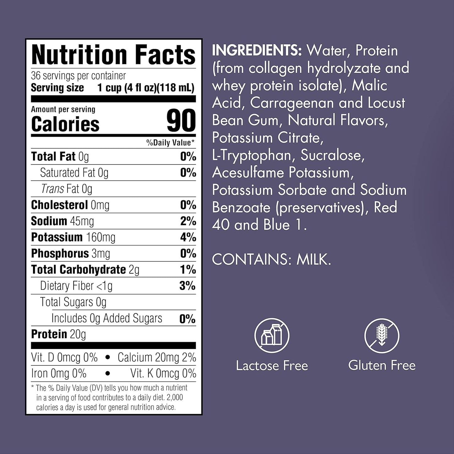 Medtrition Gelatein Grape High Protein Sugar Free Gelatin - 12 Servings