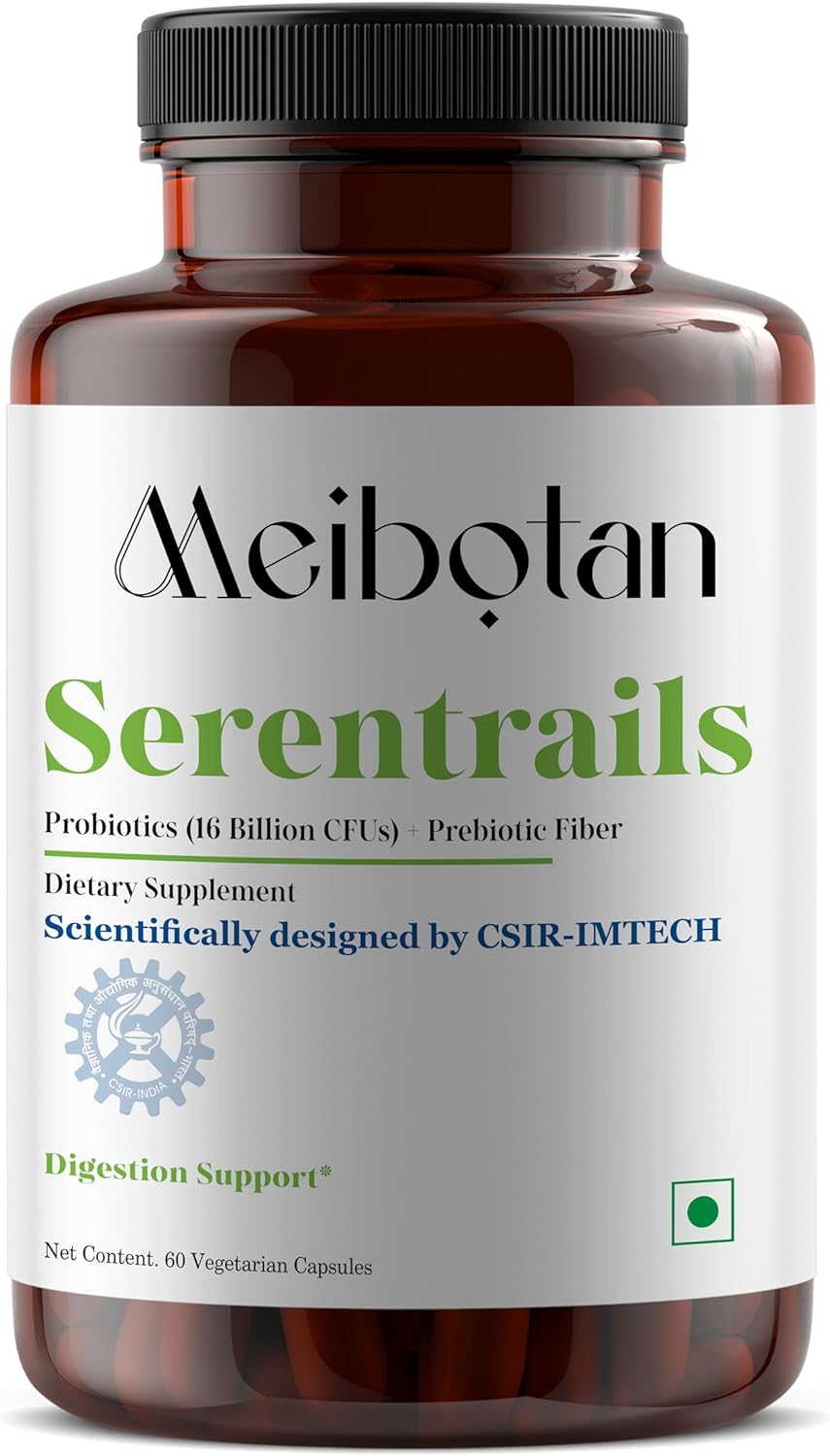 MEIBOTAN Serentrails Probiotic Blend for Gut Health - 16 Billion CFU, 8 Strains