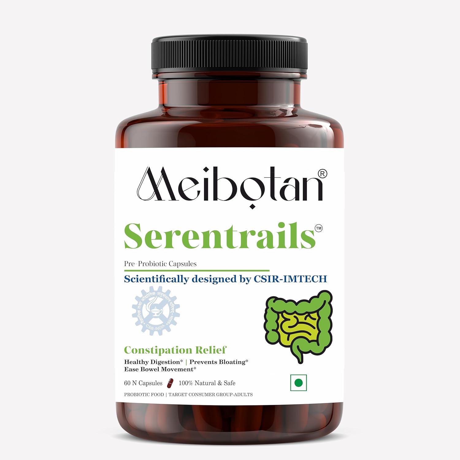 MEIBOTAN Serentrails Probiotic Blend for Gut Health - 16 Billion CFU, 8 Strains