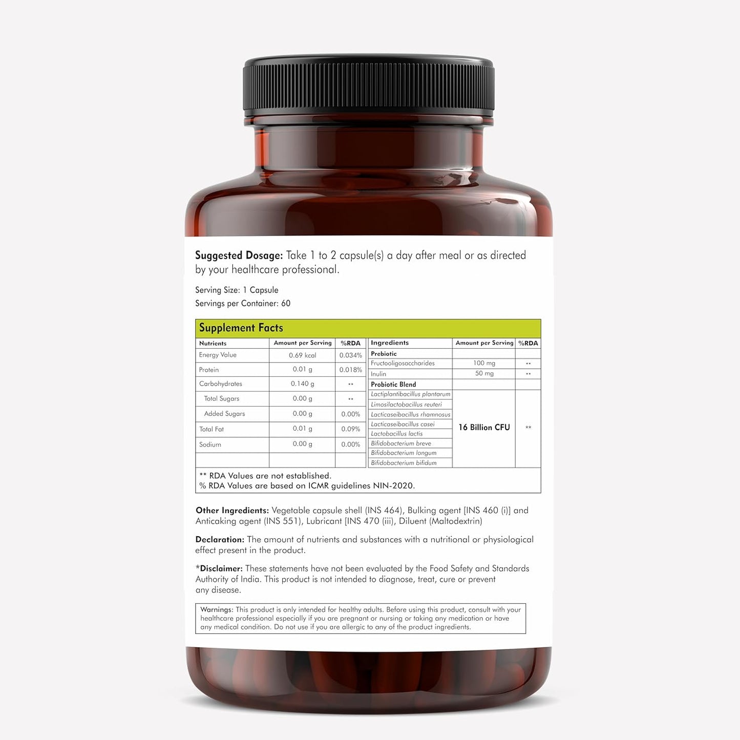 MEIBOTAN Serentrails Probiotic Blend for Gut Health - 16 Billion CFU, 8 Strains