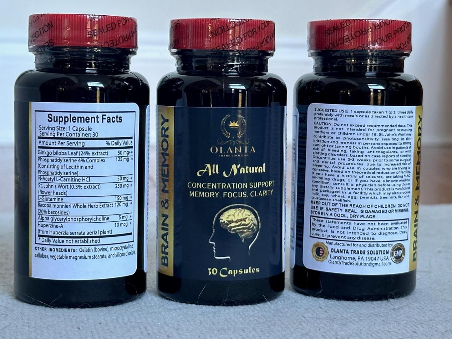Memory Recall and Brain Booster Supplements with Gingko Biloba - Cognitive Support for Brain Function and Agility - 60 Capsules