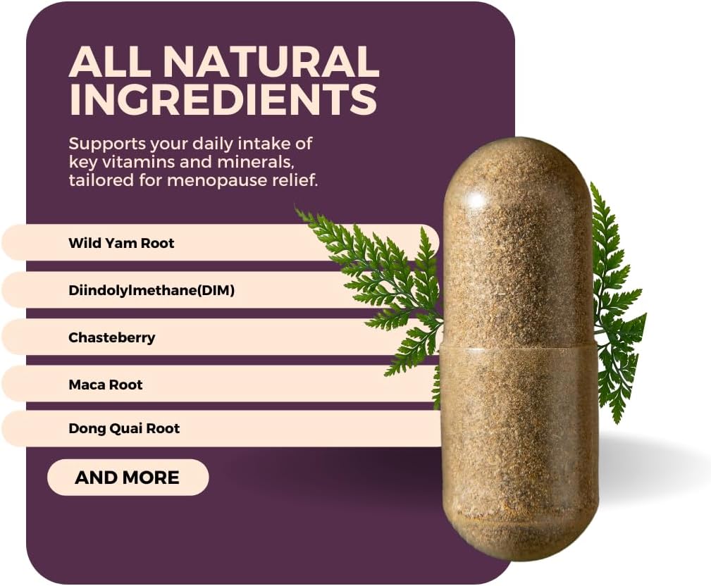 Menopause Support Complex with Wild Yam Root, DIM, Chasteberry, Dong Quai, Maca Root, Evening Primrose Supplement