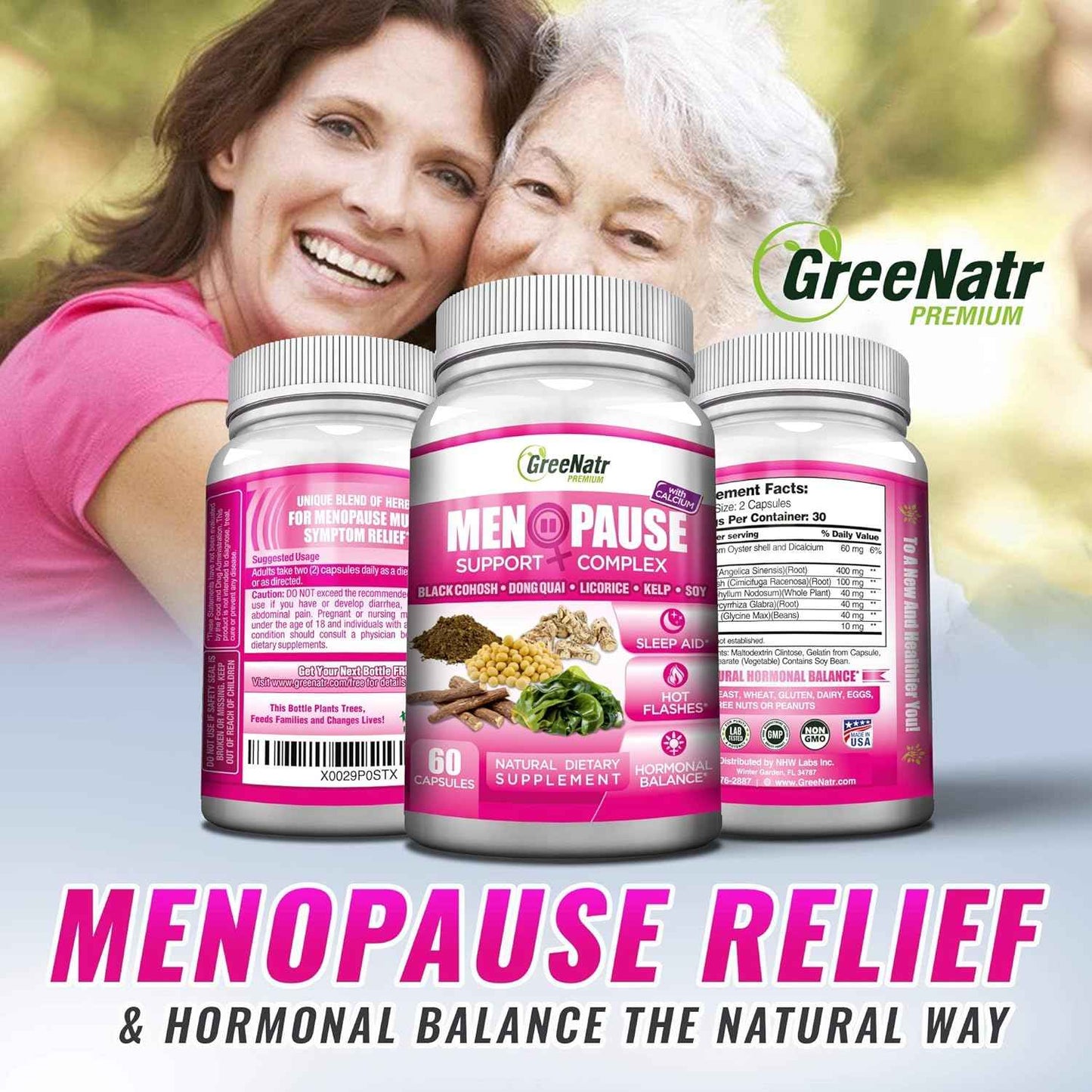Menopause Support for Hot Flashes and Hormone Balance Plus Magnesium for Better Sleep and Muscle Function