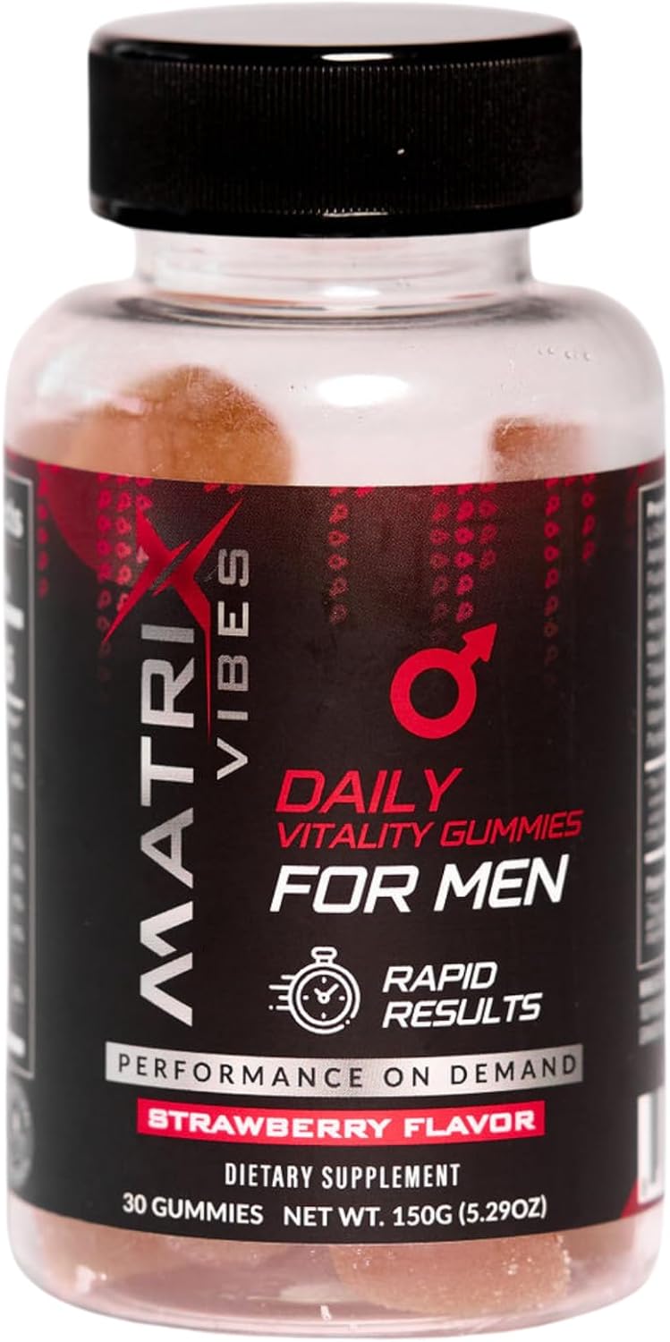 Men's Holistic Well-Being Support Gummies - Adaptogen-Enriched Strawberry Flavor - 30-Day Supply