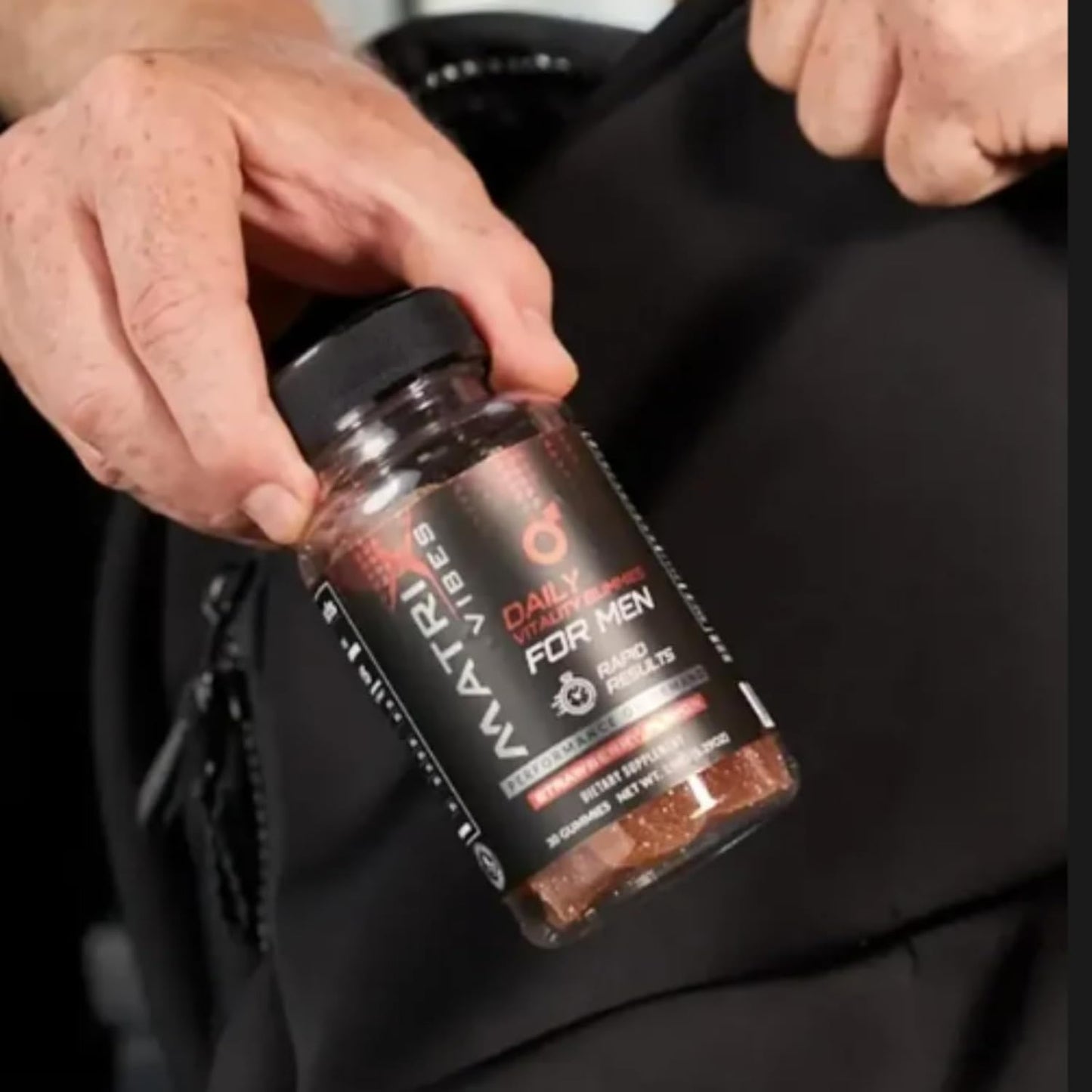 Men's Holistic Well-Being Support Gummies - Adaptogen-Enriched Strawberry Flavor - 30-Day Supply
