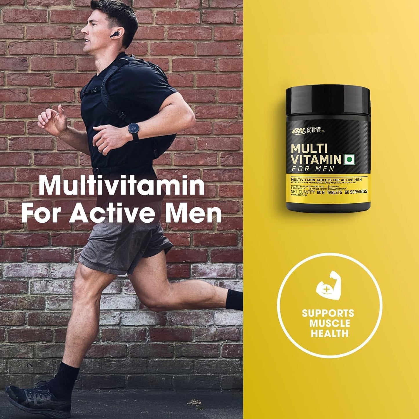 Men's Multivitamin Supplement - 60 Tablets with 26 Essential Vitamins, Minerals, Amino Acids, and Antioxidants - Vegetarian Formula with Green Tea Extract, Beta Carotene, Lutein, Lycopene