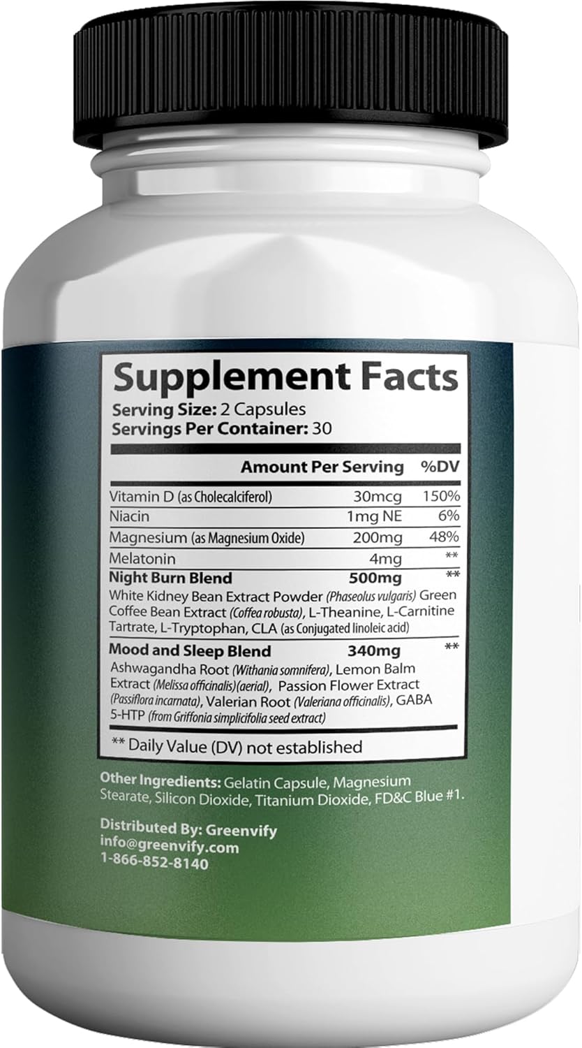 Men's Night Time Lean Burner with Vitamin D & Ashwagandha for Anabolic Recovery and Natural Sleep Aid