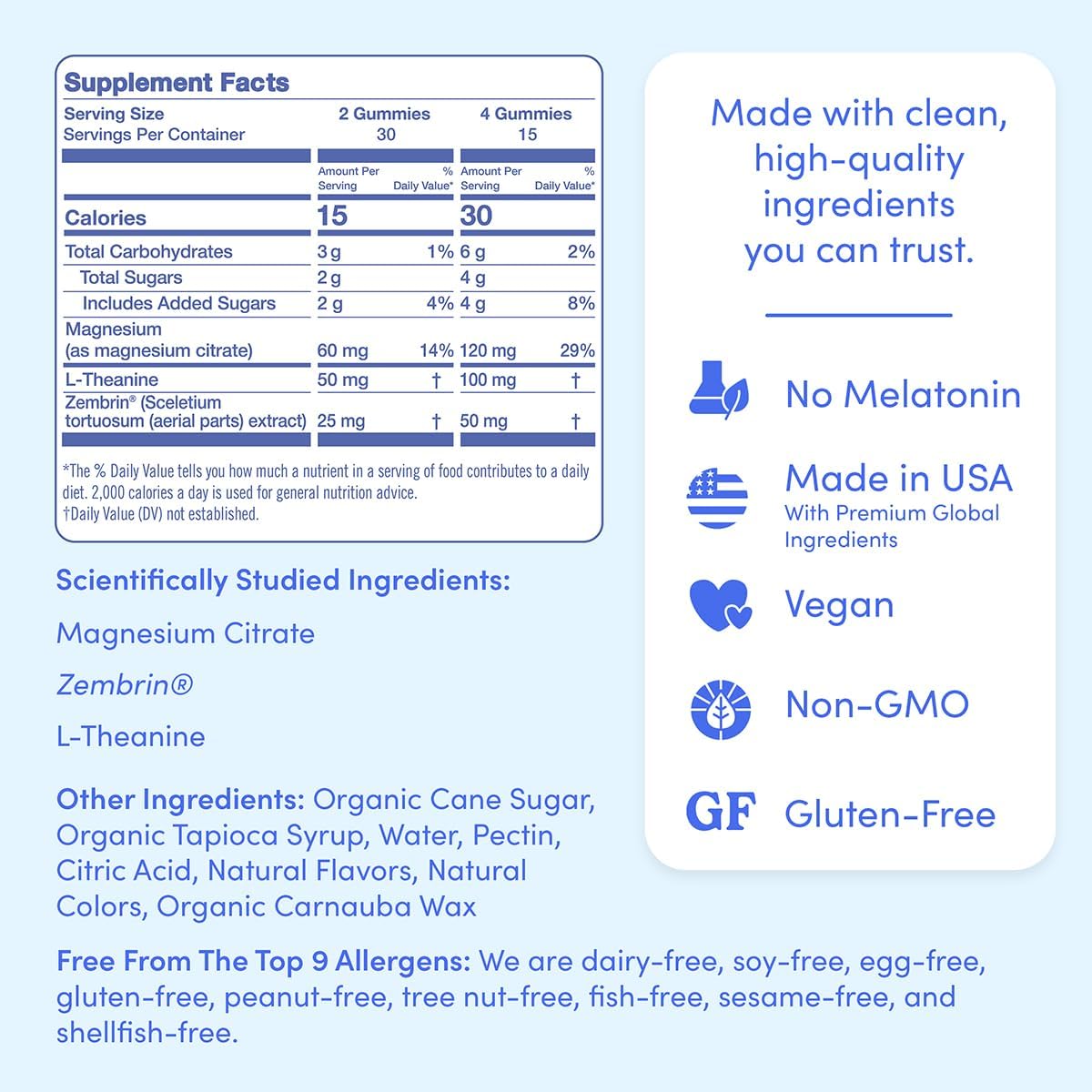 Men’s Nighttime Reset Calming Magnesium Gummies - Sleep Aid for Peaceful Rest & Balanced Mood - Supplement with Magnesium Citrate & L-Theanine - 60-Day Supply