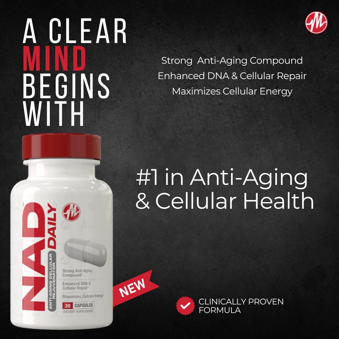 Metabolic Nutrition NAD Daily 150mg Capsules - Anti-Aging Cellular Rejuvenator for Energy & Mitochondrial Support