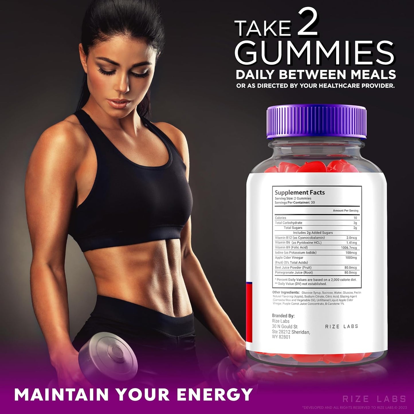 Metabolix Labs Keto Plus ACV Gummies - Weight Management Support with Apple Cider Vinegar (120 Gummies) by Rize Labs