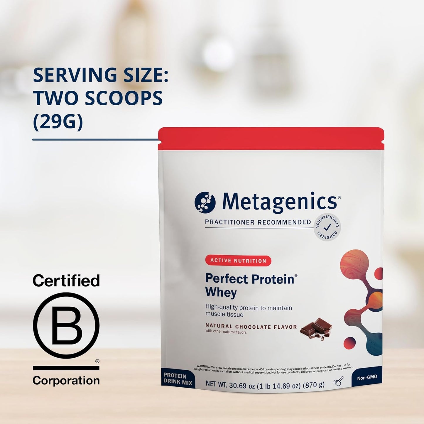 Metagenics Perfect Protein Whey - Chocolate Flavor - 30 Servings - High-Quality Whey Isolate & Hydrolyzed Protein
